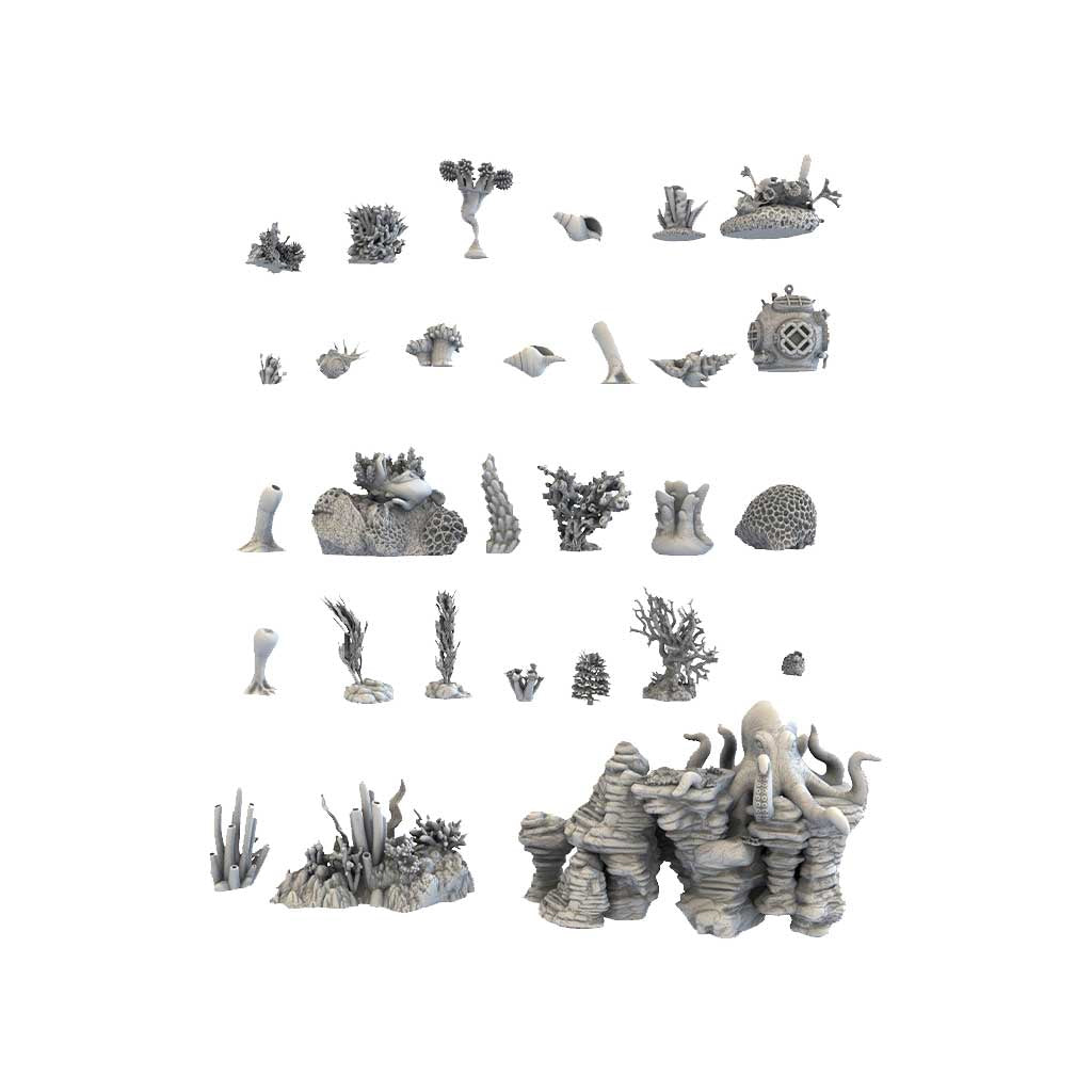 Korallen und Pflanzen Set