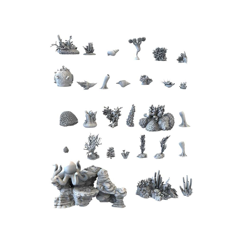 Korallen und Pflanzen Set