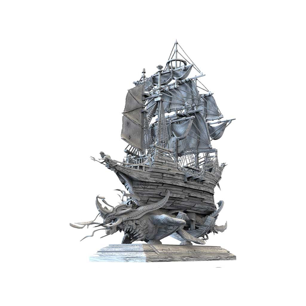 Piratenschiff mit Seeungeheuer