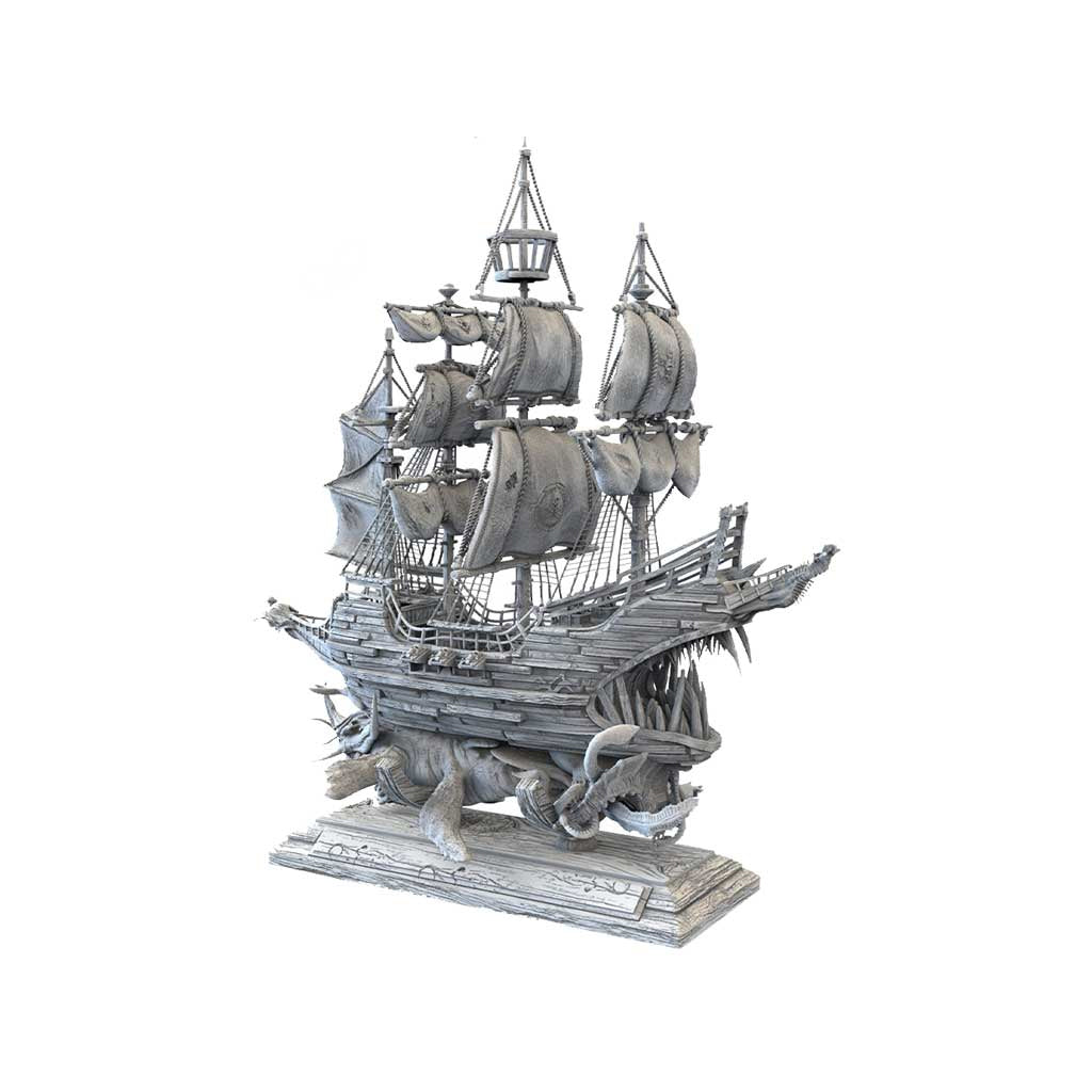 Piratenschiff mit Seeungeheuer