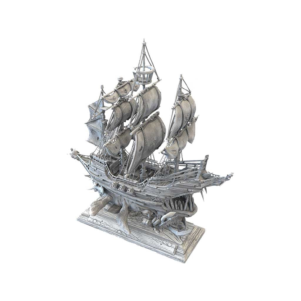 Piratenschiff mit Seeungeheuer