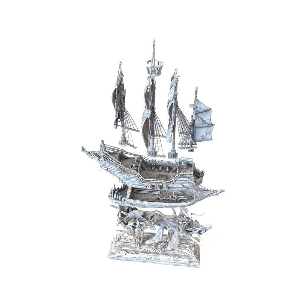 Piratenschiff mit Seeungeheuer