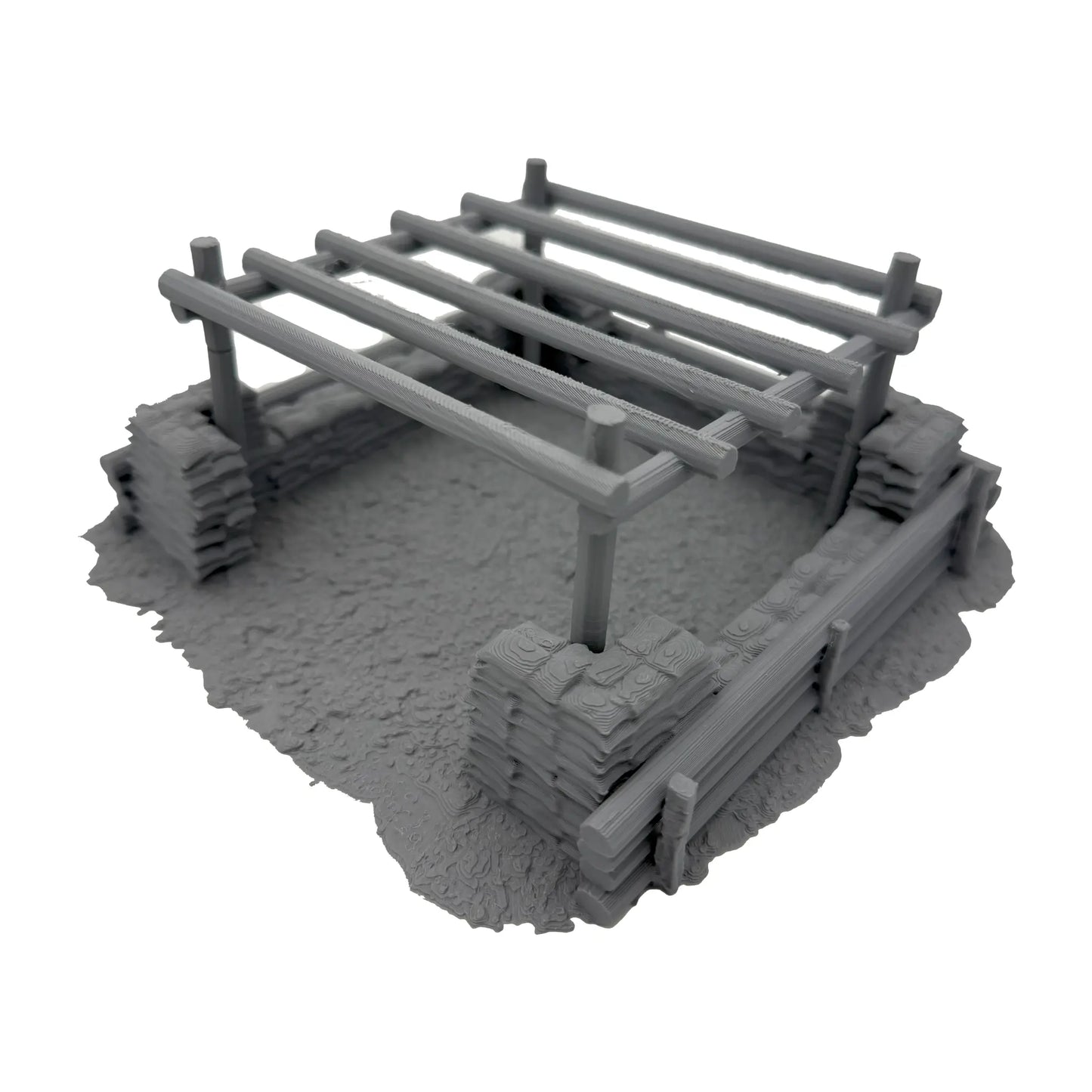 Bunker mit Holzrumpfdach