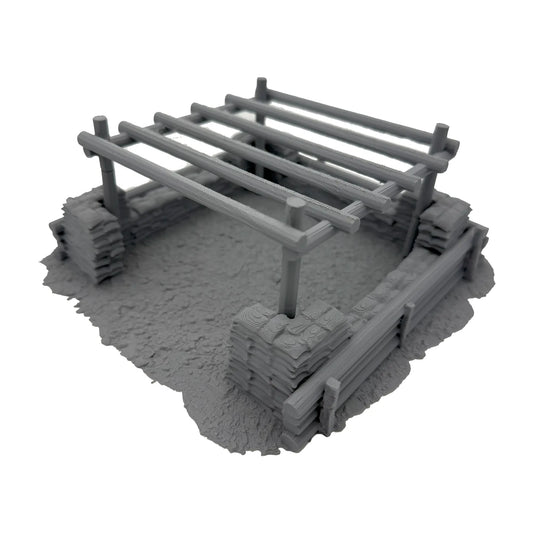 Bunker mit Holzrumpfdach